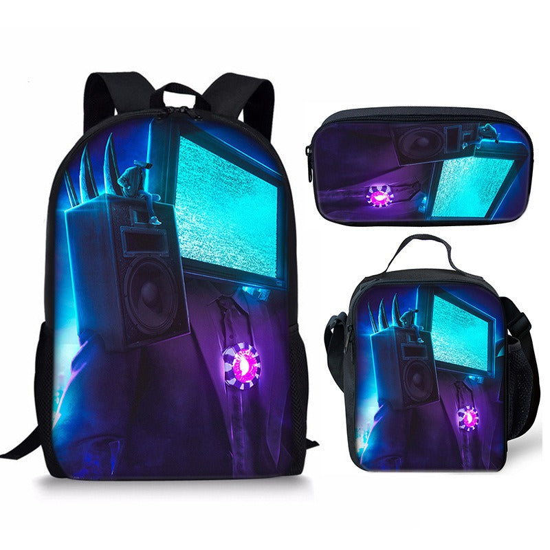 Conjunto de mochila Skibidi Toilet Man de 3 piezas para la escuela