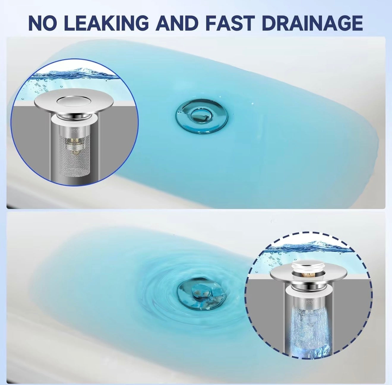 DrainGuard Sink Stopper - 2-in-1 Drain Filter & Hair Catcher