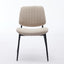 2-piece retro linen chair set with curved wooden backrest, cushioned seat, adjustable metal legs, (Beige Linen) - Korvel