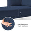 65" Mid-Century Modern Linen Fabric Corner Lounge Chair, Upholstered Indoor Chaise Lounge Solid Wood Sofa Bed for Bedroom - Korvel