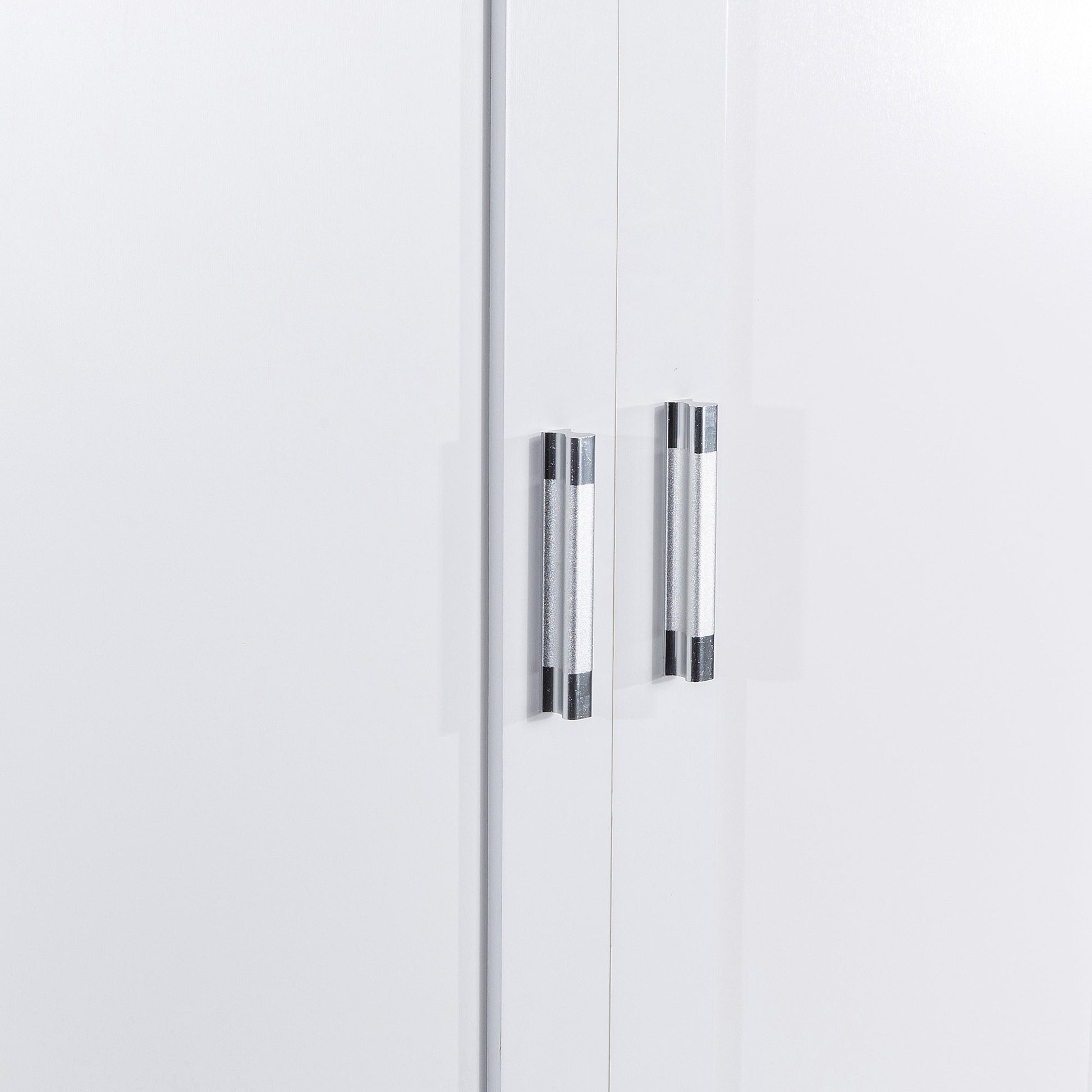 Tall Bathroom Storage Cabinet, Cabinet with Two Doors and Drawers, Adjustable Shelf, MDF Board, White - Korvel