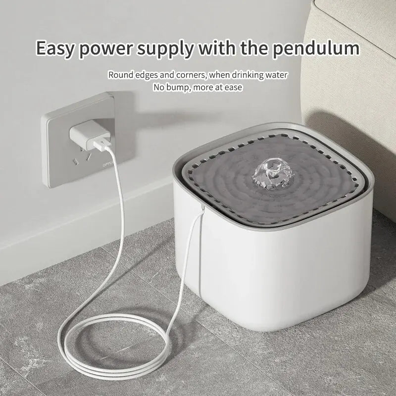 3L Large Capacity Canine Cat Dog Pet Circulating Filter Pet Fountain Feeder Automatic Water Dispenser with USB Port for Pets - Korvel