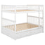 Full over Full Bunk Bed with Drawers  Convertible Beds  White - Korvel