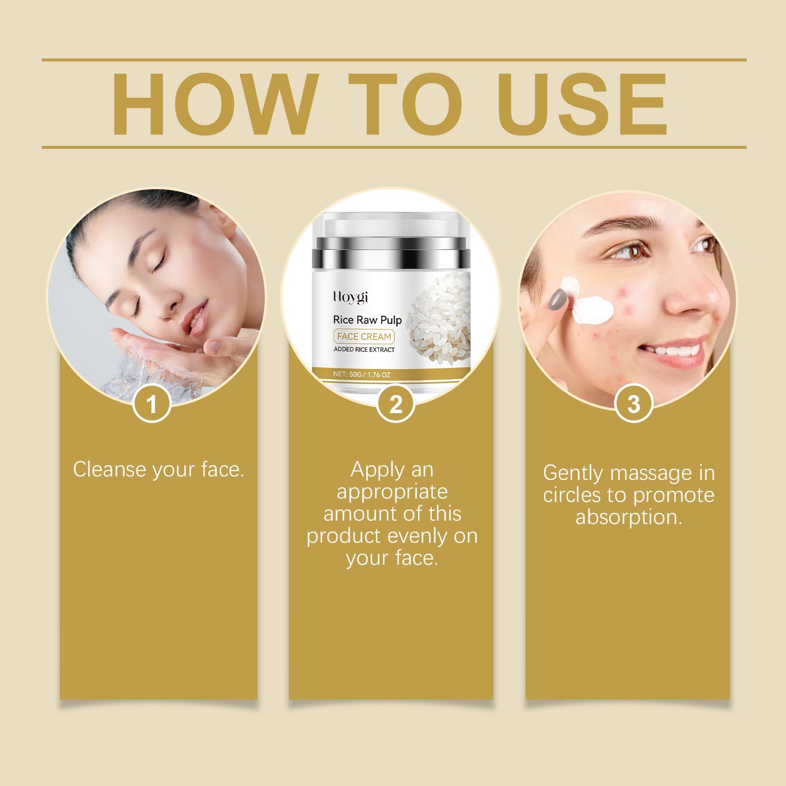 Rice Moisturizing Face Cream Moisturizes Skin With Refreshing, Gentle And Moisturizing Radiance - Korvel