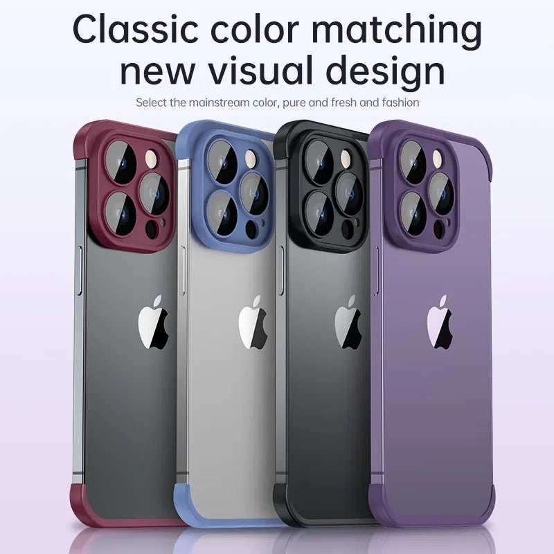Luxury With Lens Protector Corner Pad Soft Silicone Case For iPhone 15 14 Pro Max Shockproof Phone Cover For iPhone 15 12 13 14 - Korvel