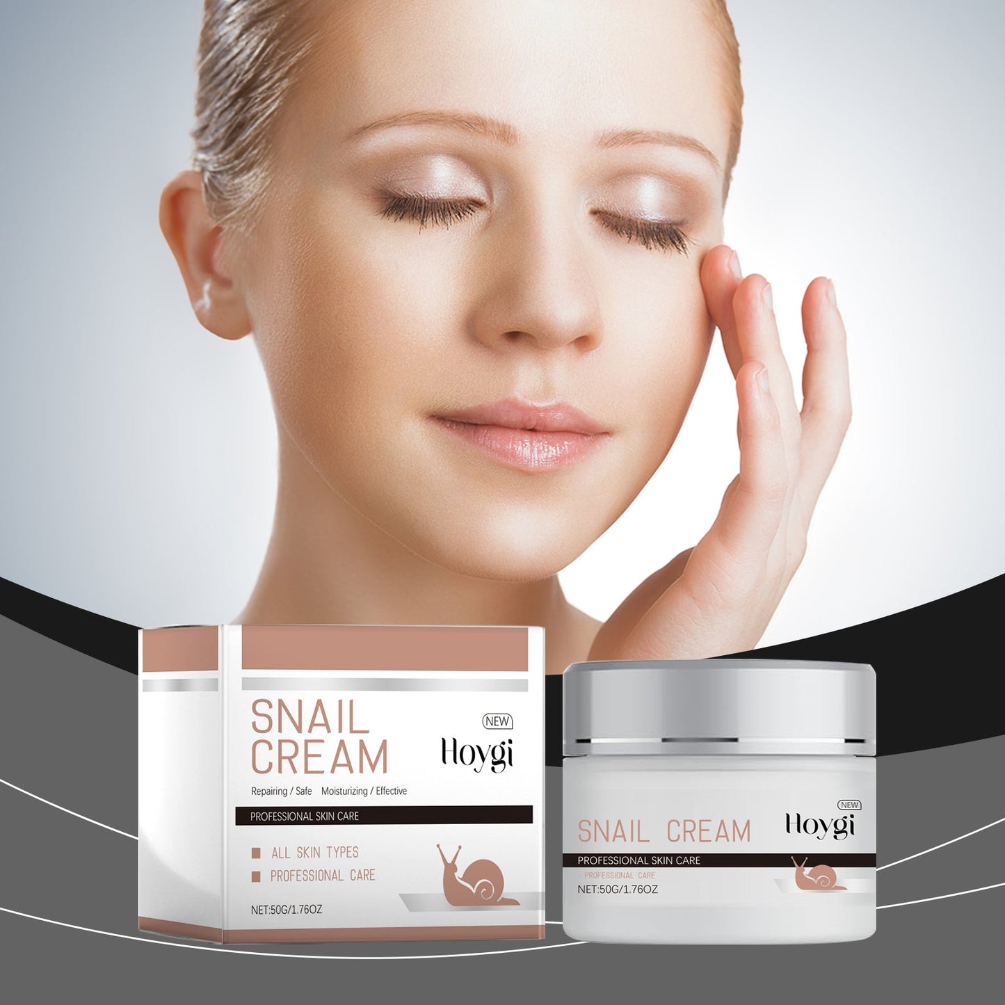 Crème hydratante premium à l'escargot pour une peau radieuse