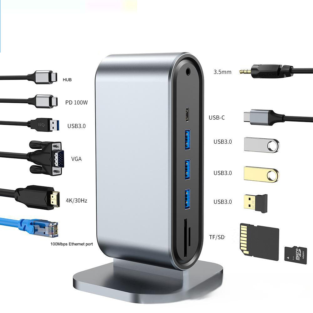 12 in one docking station Typec vertical multi interface suitable for Apple, Huawei, Mac docking stations - Korvel