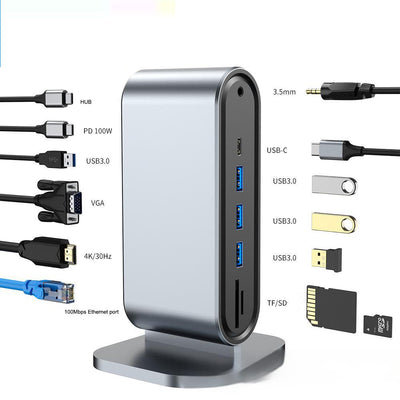 12 in one docking station Typec vertical multi interface suitable for Apple, Huawei, Mac docking stations - Korvel