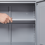 Grey metal kitchen storage cabinet, kitchen pantry storage cabinet with door and shelf, adjustable leveling feet - Korvel