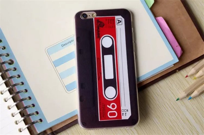 Cassette Tape Tpu silicone Case For Coque Apple iPhone 5 5s se 6 6s 6plus 6s PlusCases Camera Back Cover Capinha Vintage Fundas - Korvel