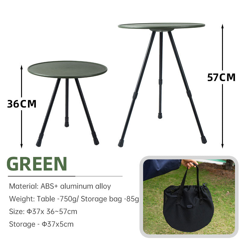 Outdoor Furniture Balcony Lightweight Portable Aluminum Height Adjustable Small Round Outdoor Folding Picnic Camping Table - Korvel
