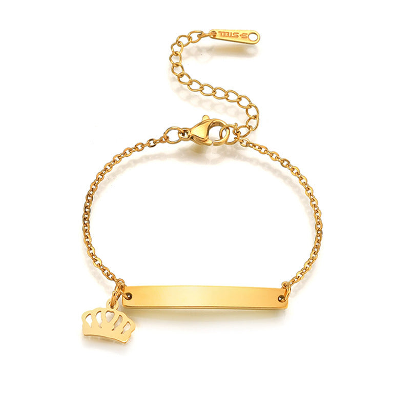 Stainless steel personalized engraved three color curved bracelet simple and personalized women's bracelet - Korvel