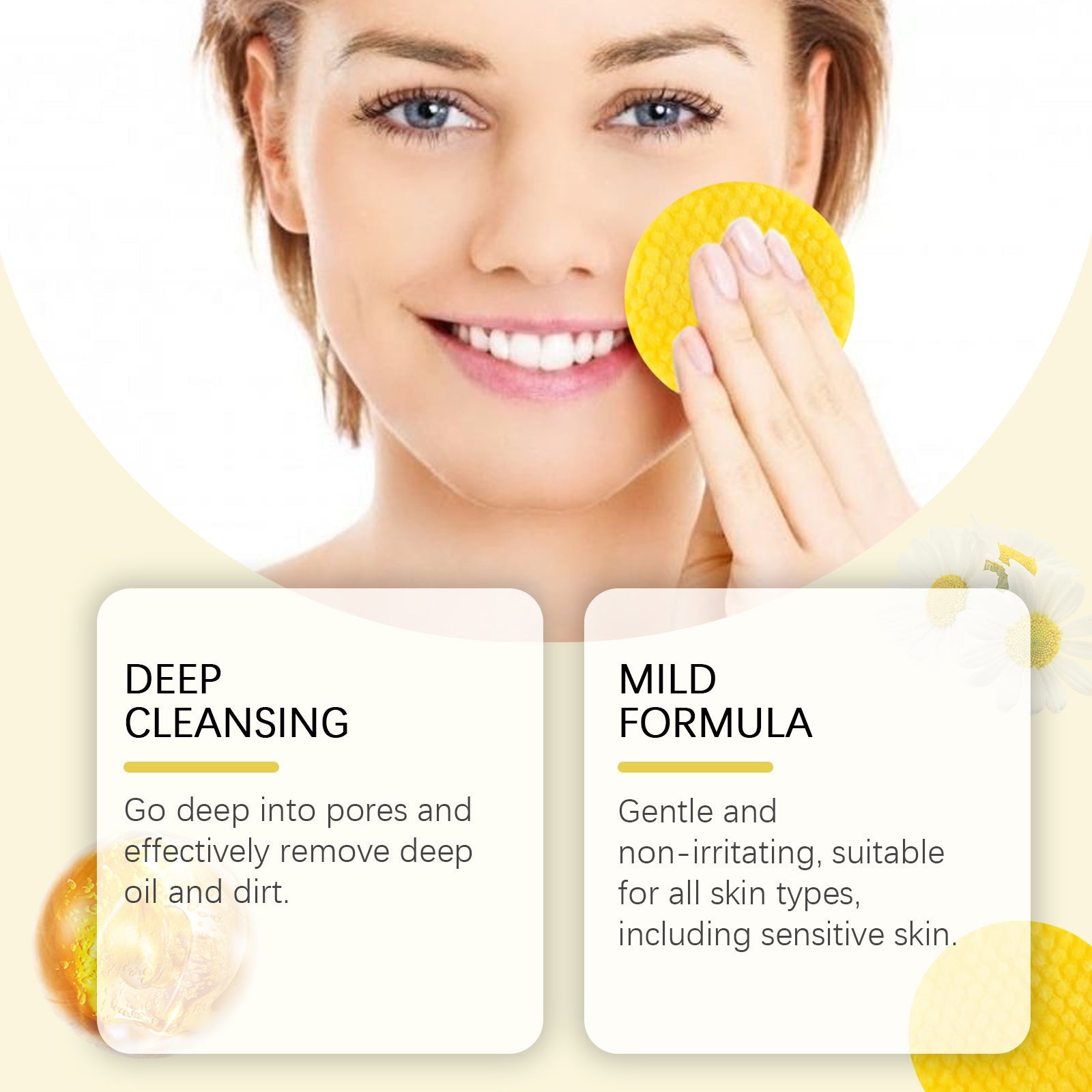 Turmeric Acid Cleaning Pad Brightening Cleaning Gentle Moisturizing Nourishing Care Cleansing Pad - Korvel