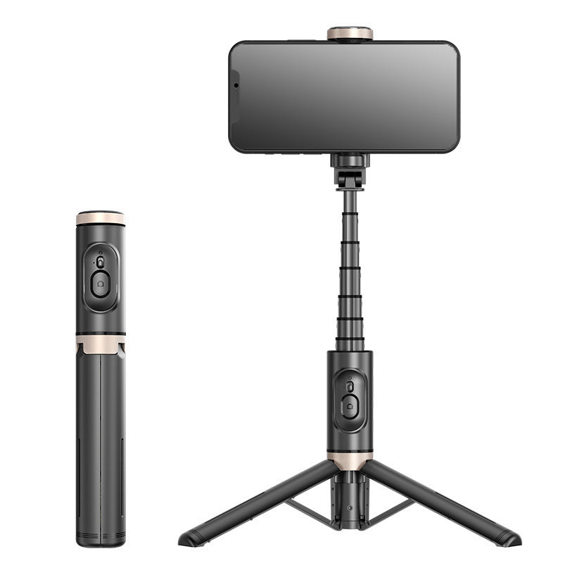 Mobile Phone Bluetooth Selfie Stick with Rotating Fill Light and Hidden Tripod Live Streaming Stand - Korvel