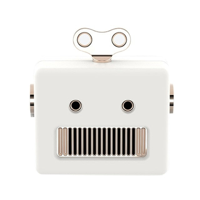 Portable Retro Robot Shape Bluetooth Speaker Cartoon Mini Outdoor Wireless Speaker HIFI Bass Column Loudspeaker With Microphone - Korvel