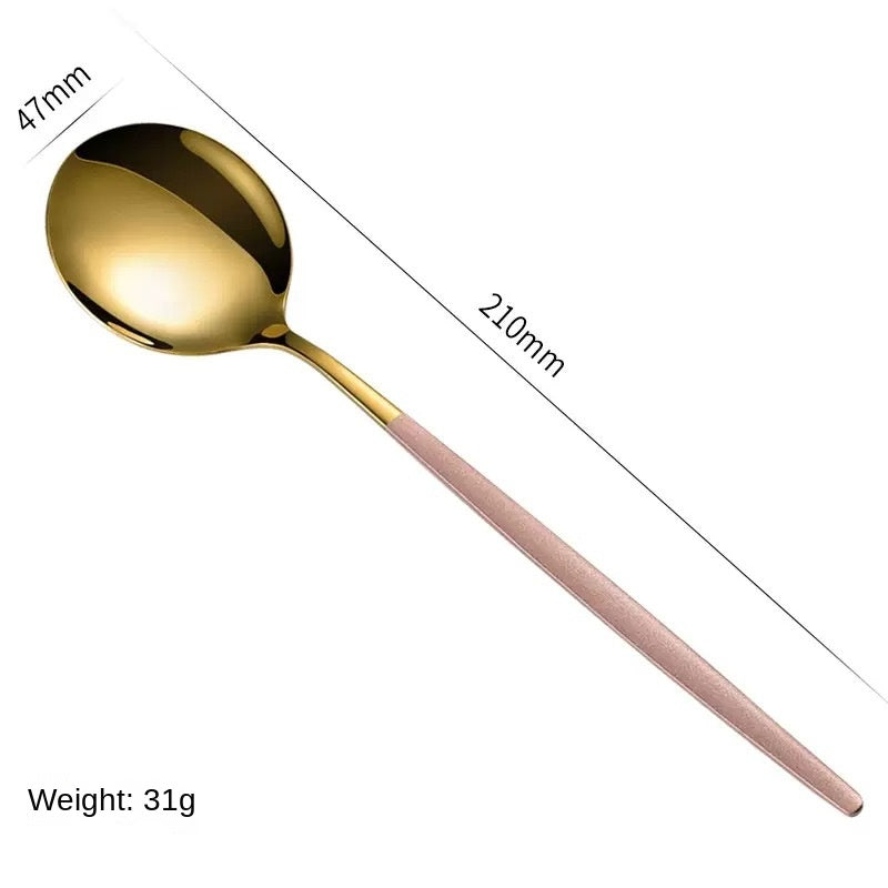 Premium Stainless Steel Cutlery Set with Gold Spray Finish