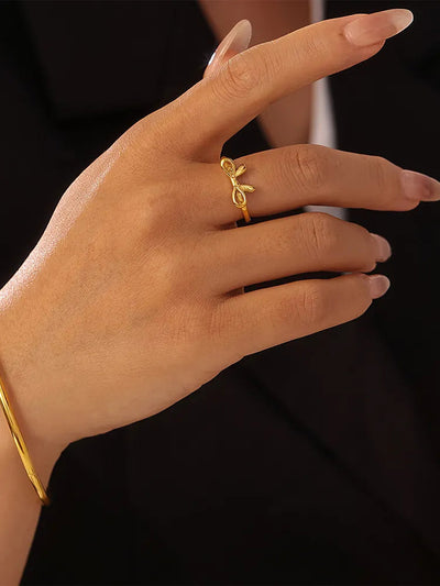 Elegant Bow Ring in Stainless Steel