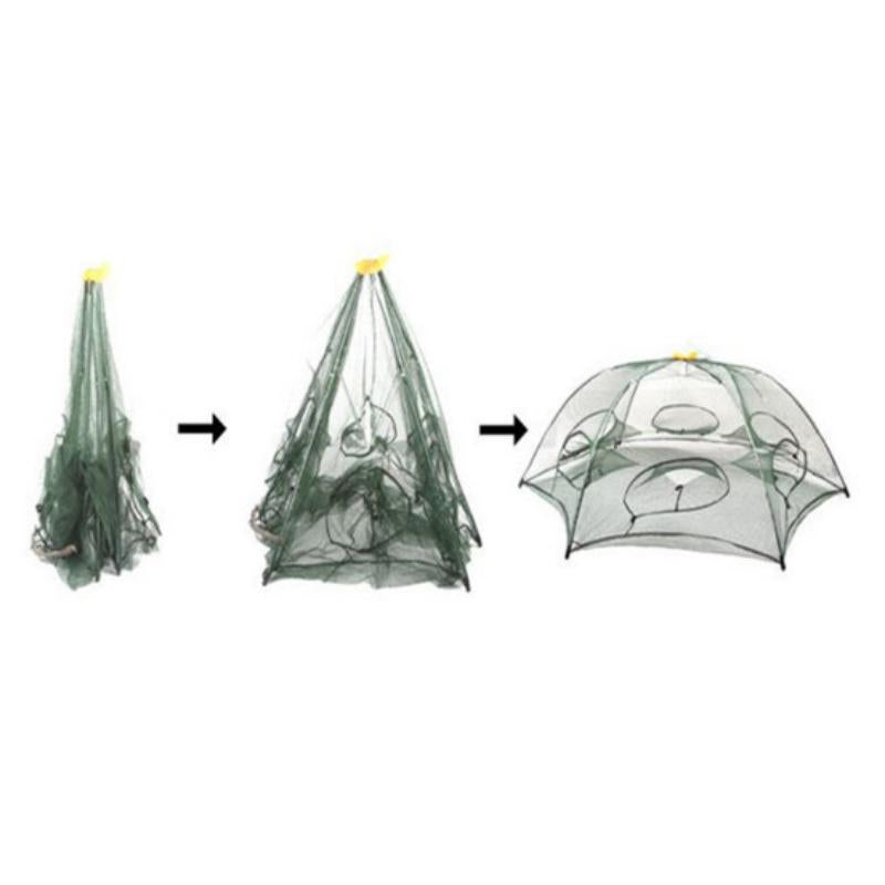 12 Holes Foldable Crab Fish Trap Cast Net Cast Folding Fishing Net - Korvel