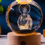 Luminous crystal ball with carved Jesus solid wood base for home decoration - Korvel