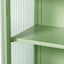 27.56"Glass Doors Modern Two-door Wall Cabinet with Featuring Three-tier Storage Mint Green - Korvel