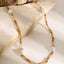 Collar de Cadena de Perlas de Acero Inoxidable Elegante
