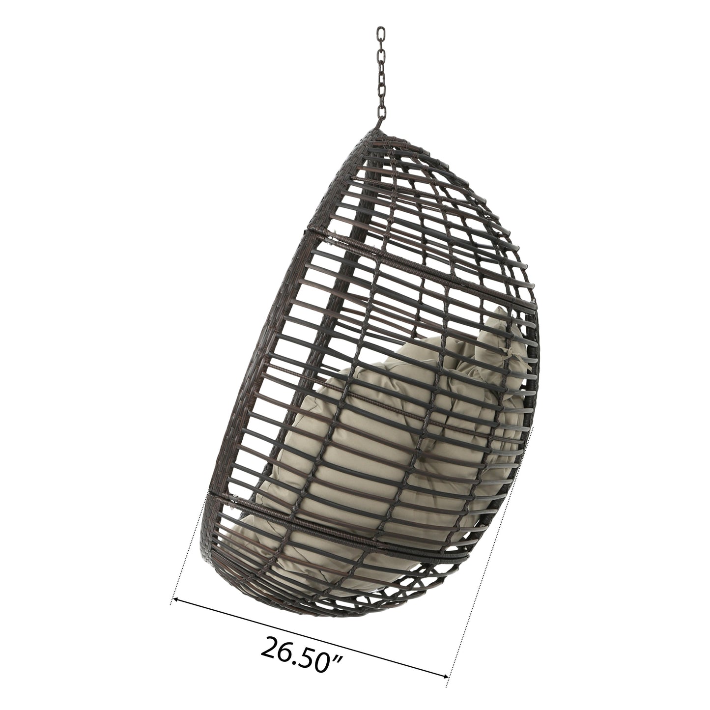 Premium Hanging Basket Chair - Brown - Stand Not Included