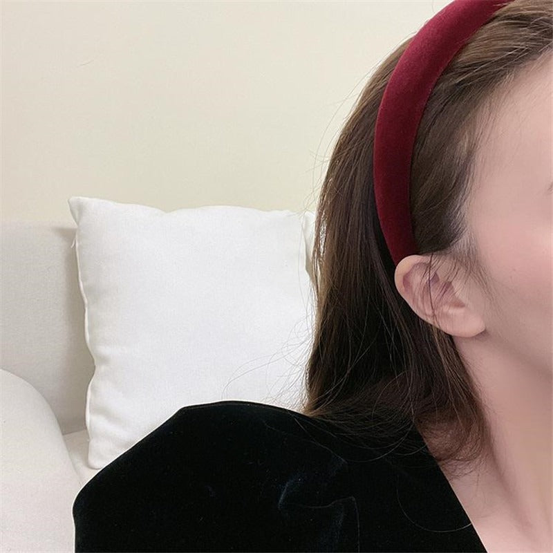 Velvet sponge wide edge headband - Korvel