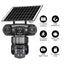 V380 360-Degree Panoramic 3-View 3-Lens Wireless WiFi/4G Solar-Powered Camera Surveillance System - Korvel