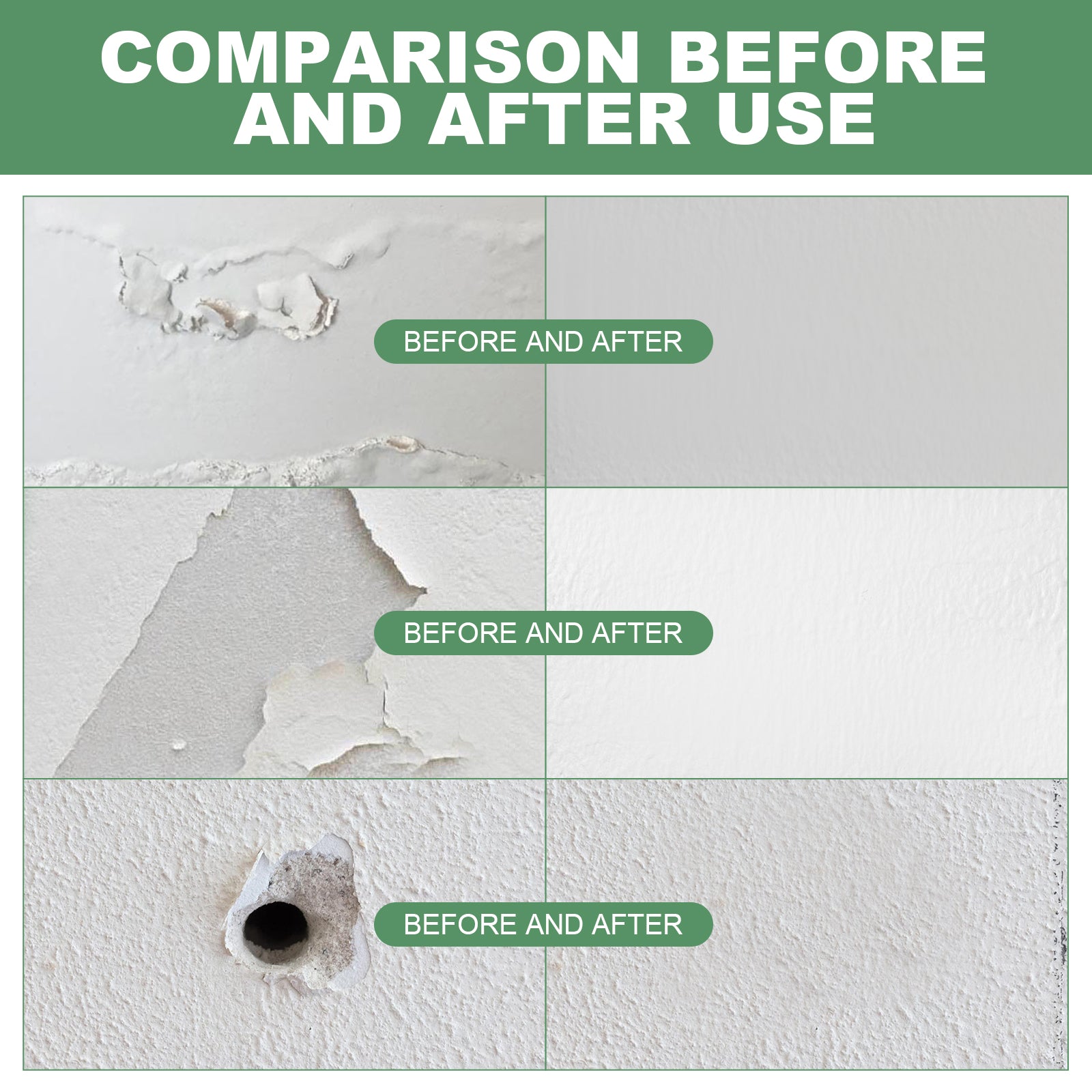 Wall Repair Plaster, Home Renovation Maintenance Wall Graffiti Cover Cracks Multi-functional Repair Plaster - Korvel