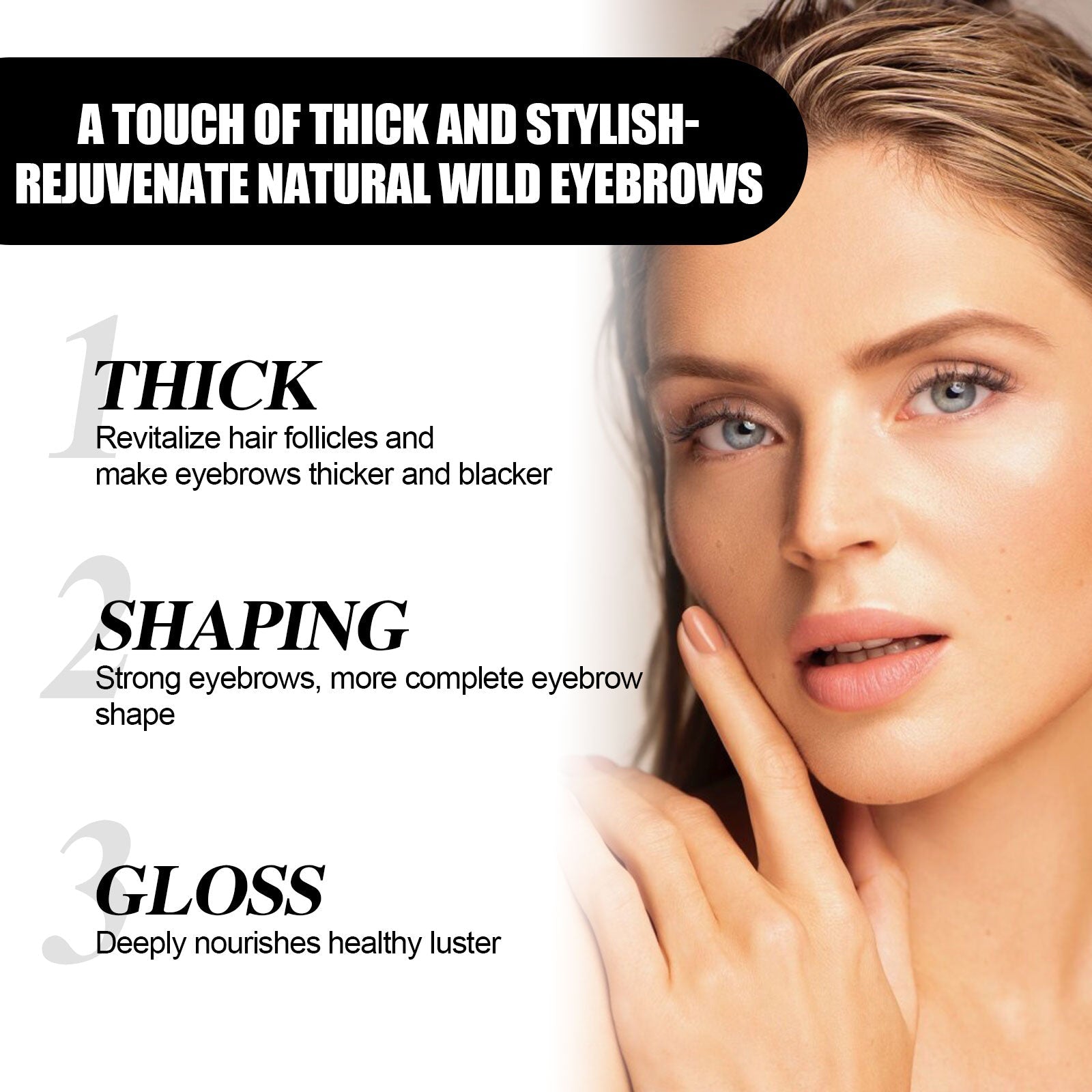 Eyebrow Liquid Dark Thick Natural Oil Eyebrow Repair Mild Moisturizing Treatment - Korvel