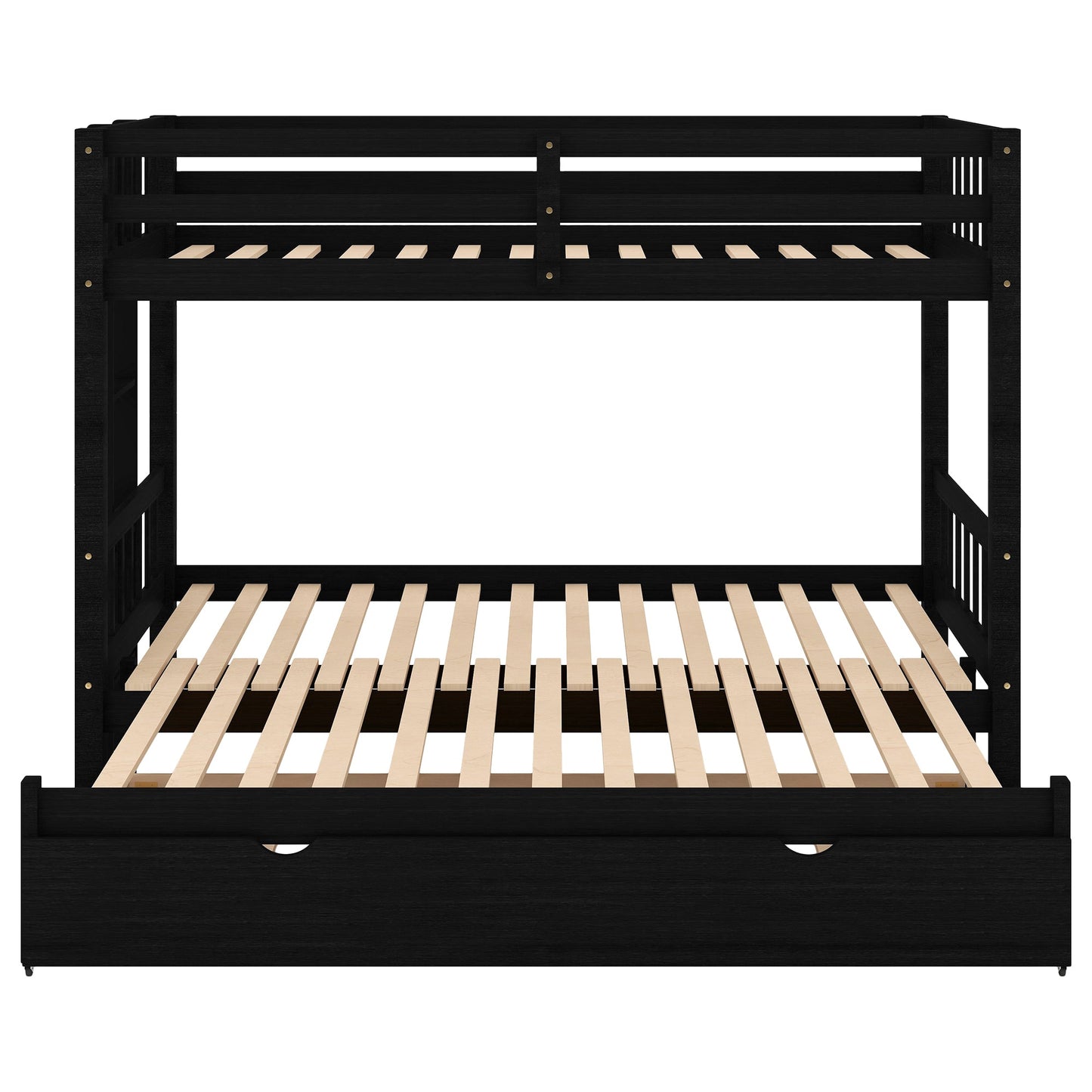 Twin over Pull-out Bunk Bed with Trundle  Espresso - Korvel