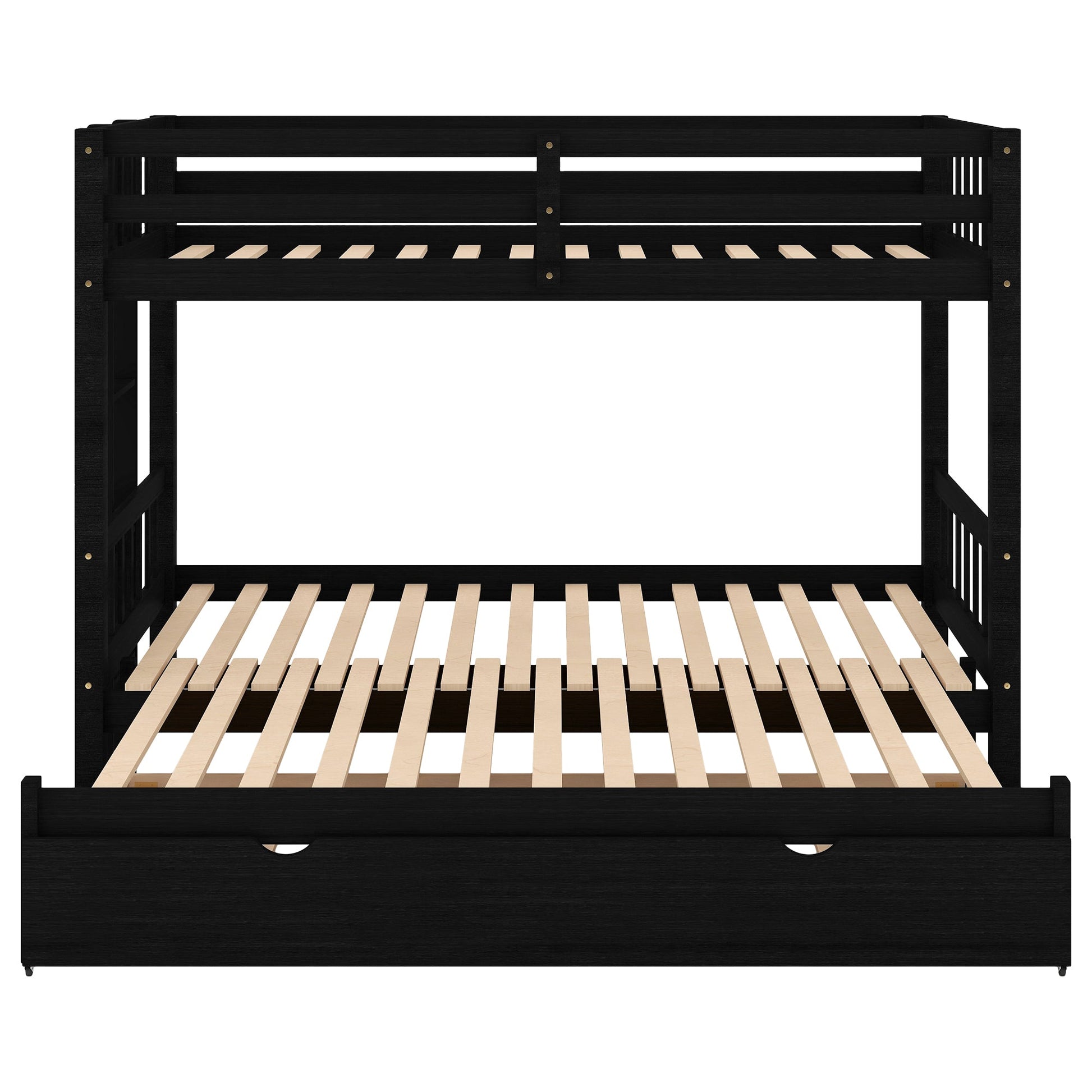 Twin over Pull-out Bunk Bed with Trundle  Espresso - Korvel