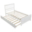Twin size Platform Bed with Trundle White - Korvel