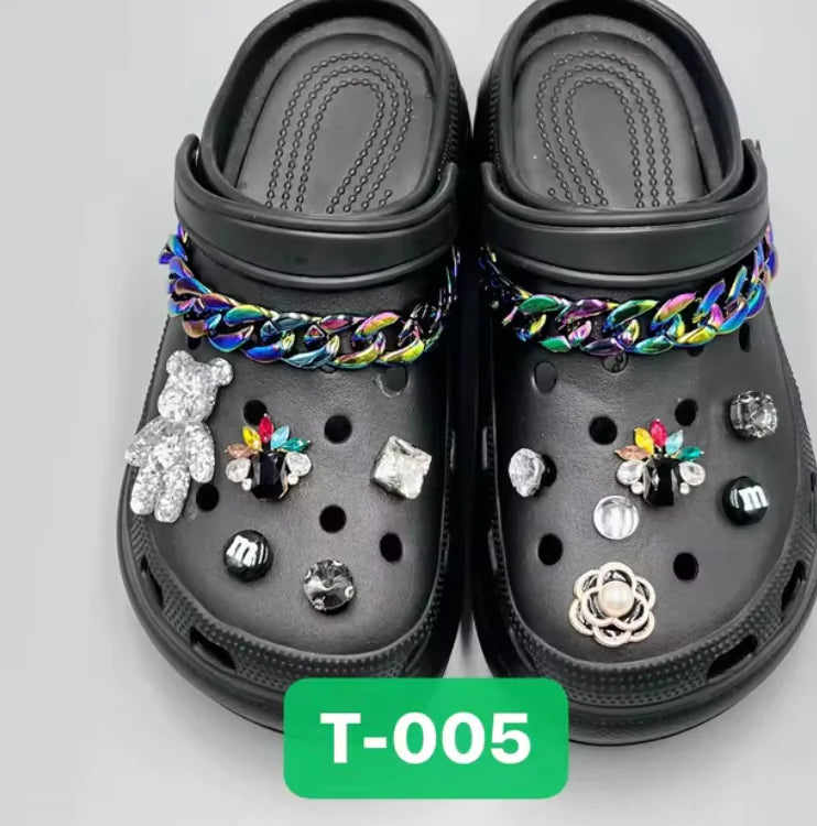 Pearl Chain Shoe Charms for Crocs and Sandals - Elegant Accessories