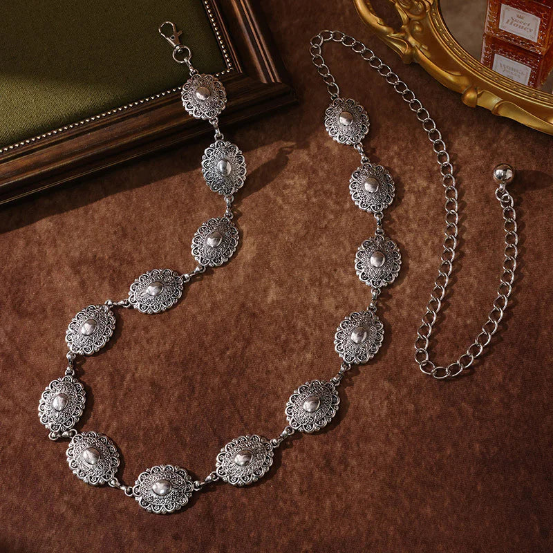 Retro Carved Oval Waist Chain