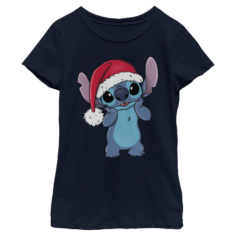 T-shirt de Noël avec chapeau de Santa Stitch pour fille