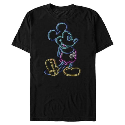 Men's Disney Neon Mickey Mouse Outline T-Shirt
