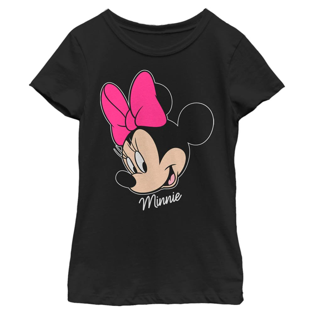 Camiseta de cara grande de Minnie Mouse para niña