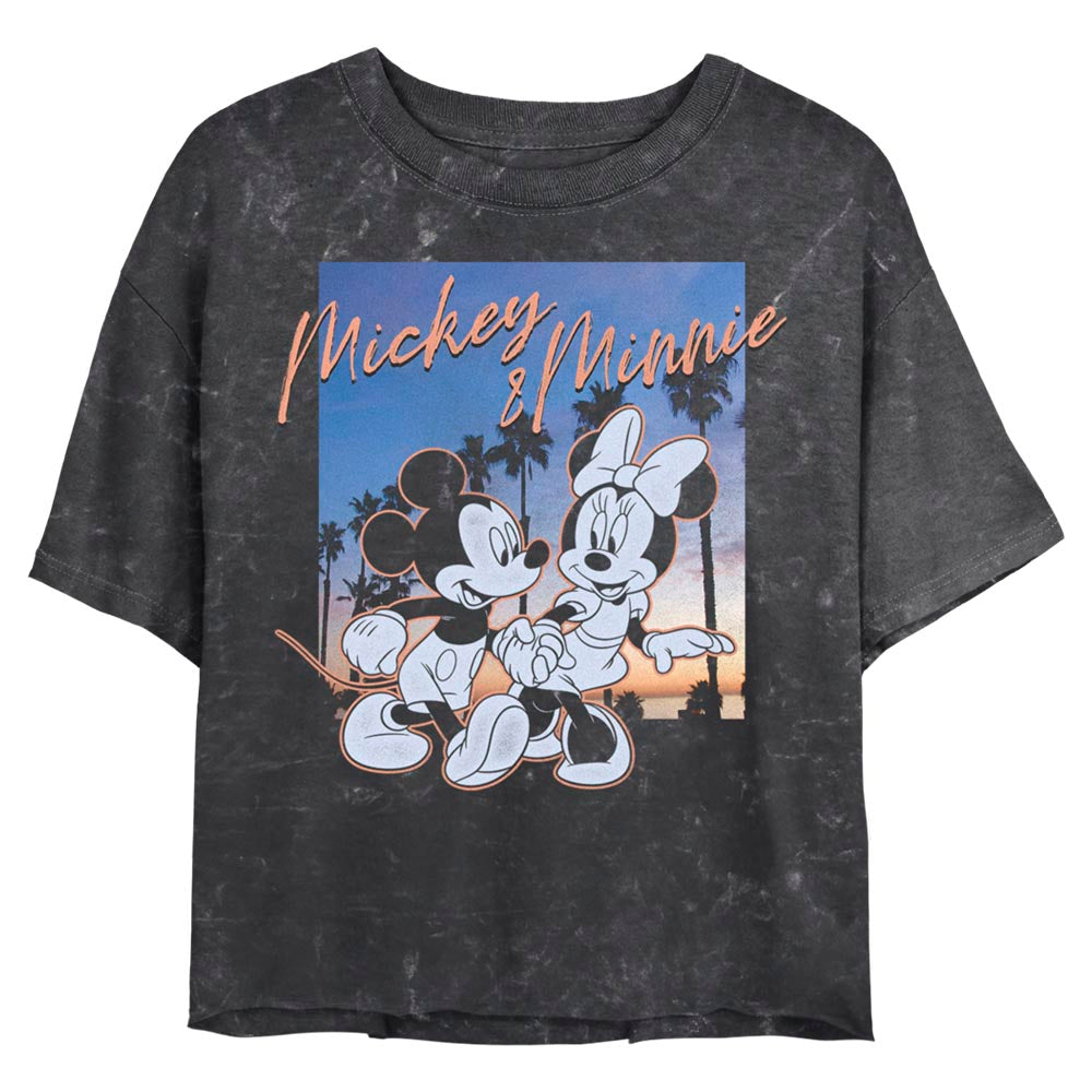 Crop Top de Mickey y Minnie con Palmas al Atardecer de Disney para Jóvenes