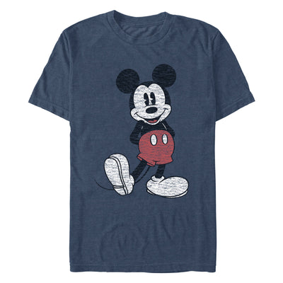 Men's Disney Mickey Pose - Navy Heather T-Shirt