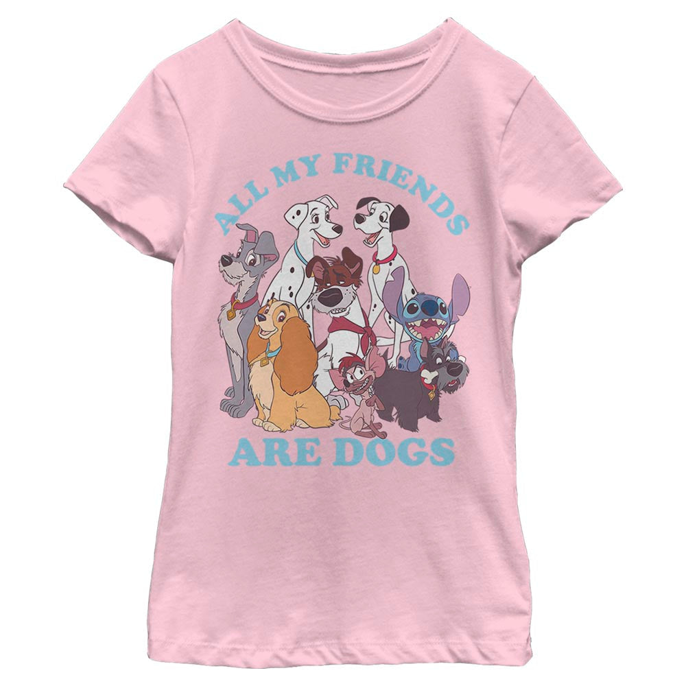 T-shirt Disney Fille Tous mes amis sont des chiens