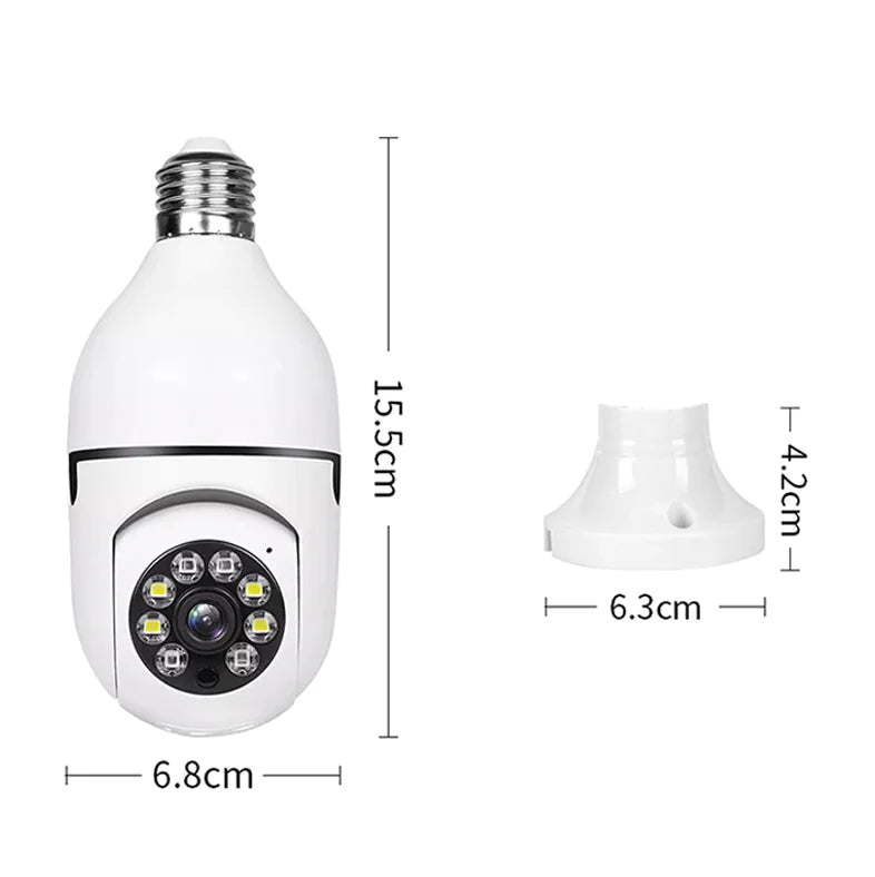 Caméra de Bulbe Éclairant IP E27 1080P 360° - Sécurité Domestique Intelligente