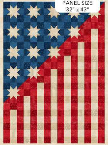 Multi Cream Flag American Heartland Cotton Panel - 32" x 43"