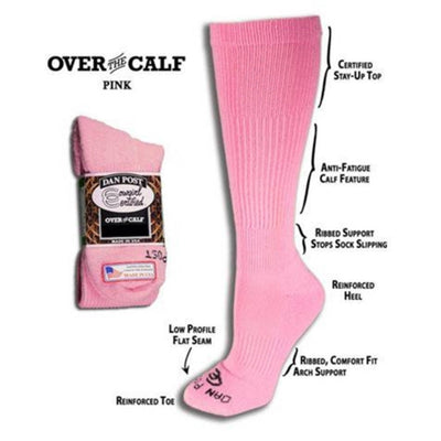 Dan Post Over-the-Calf Pink Socks for Women - Korvel