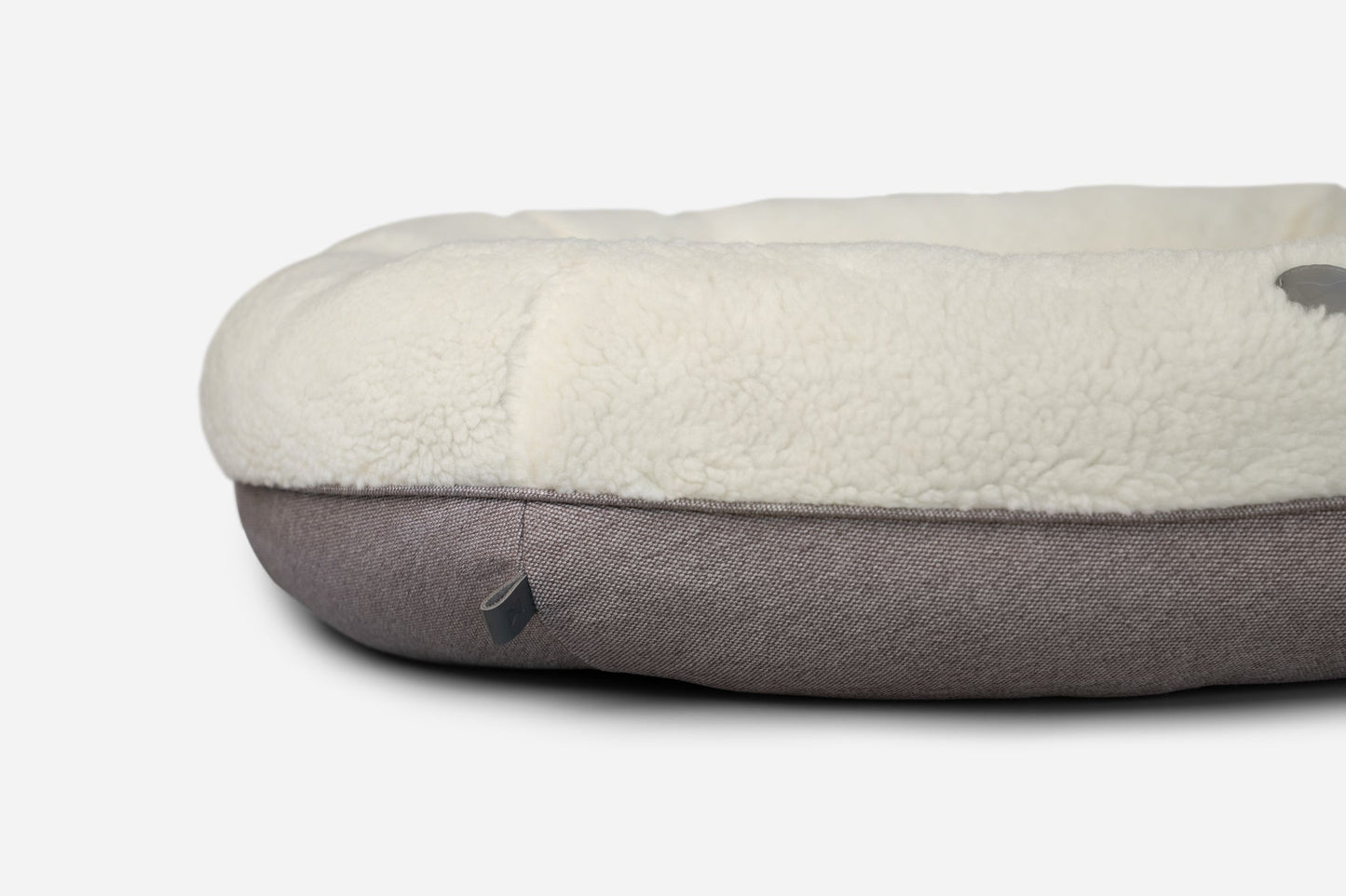 Cozy Plush Donut Dog Bed in Soft Beige