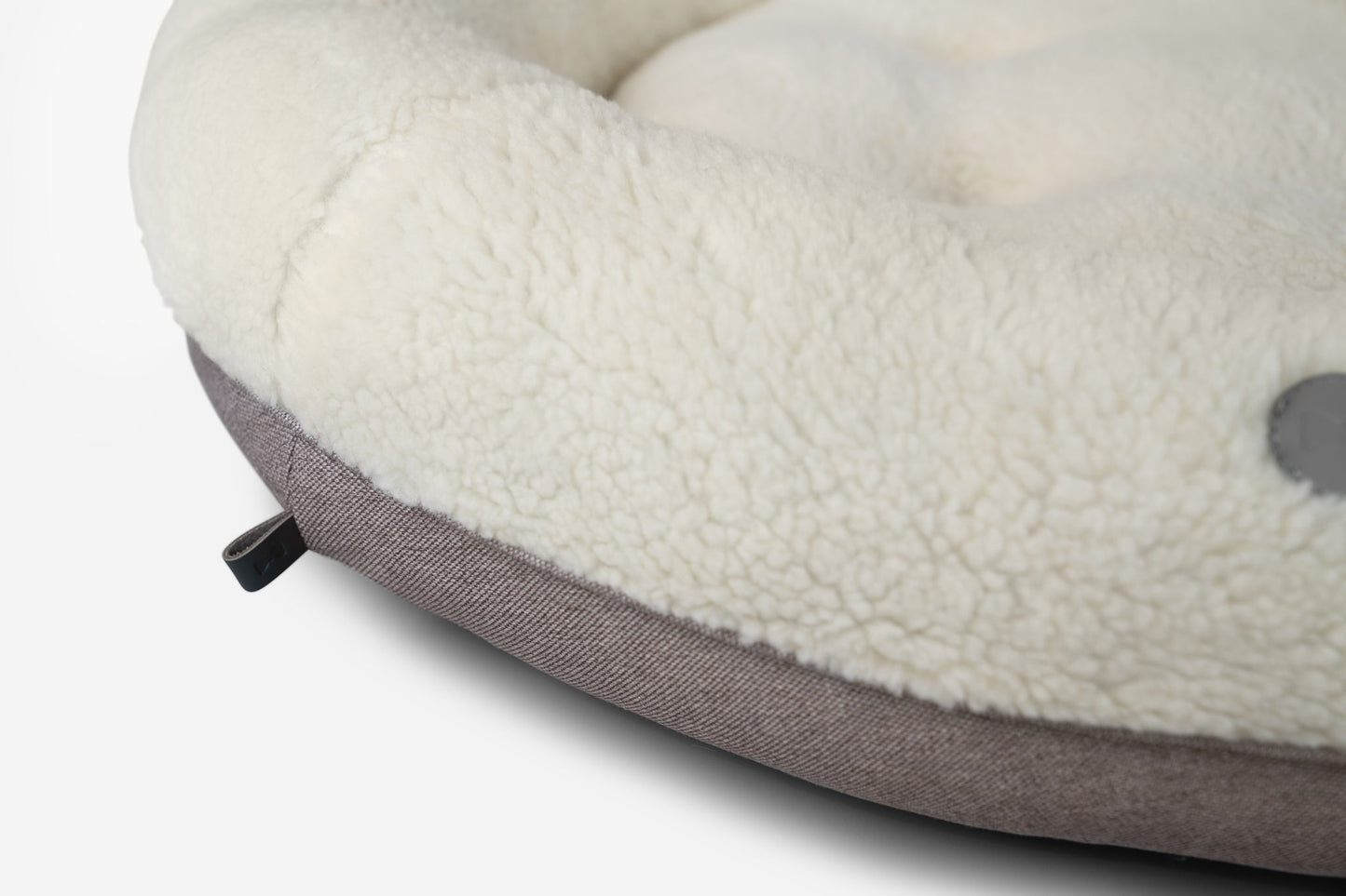 Cozy Plush Donut Dog Bed in Soft Beige