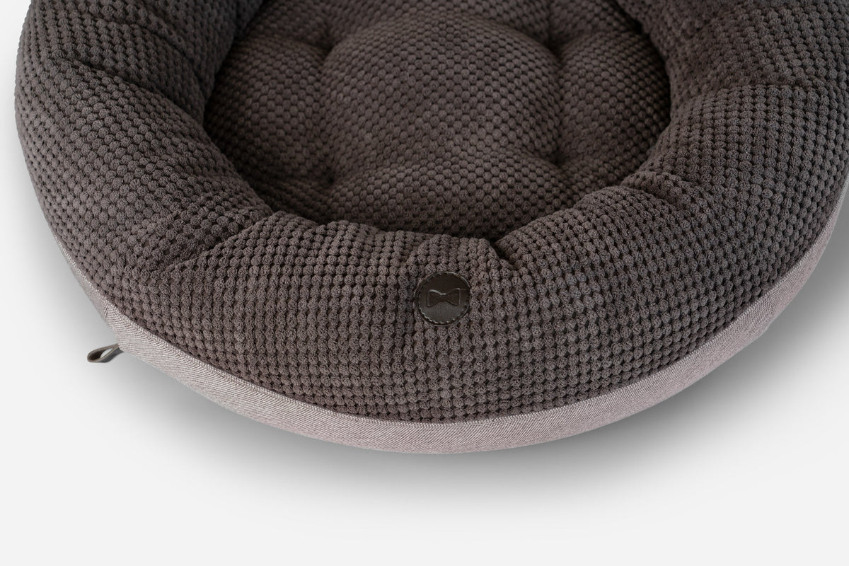 Lit pour chien en forme de donut en châtaigne confortable pour un confort ultime
