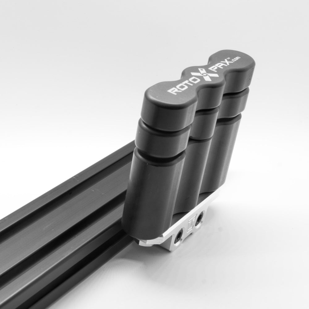 Billet aluminum Rotopax mount adapter for extrusion roof rack cross bars. - Korvel
