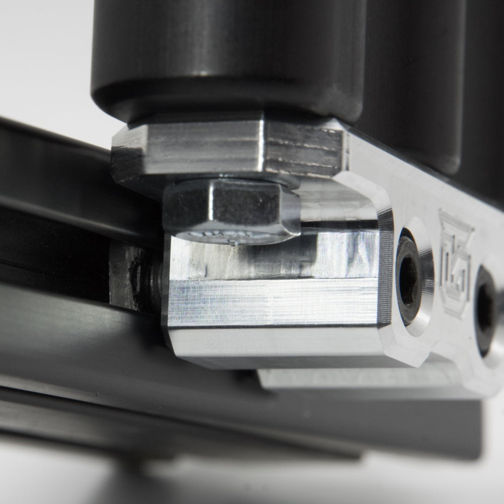 Billet aluminum Rotopax mount adapter for extrusion roof rack cross bars. - Korvel