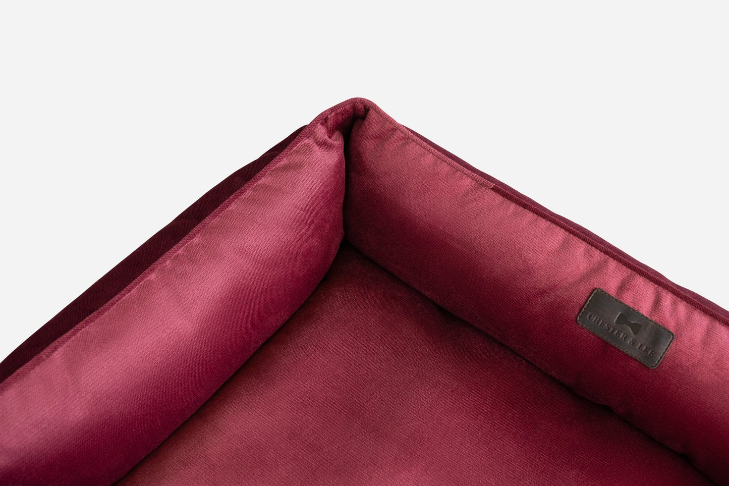 Luxurious Velvet Dog Bed in Rich Wine Color